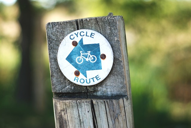 Bike route sign